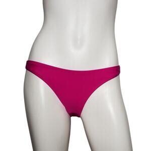 J Crew Womens Heritage 1989 High Leg Bikini Bottom Size XL Pink Mid Rise Stretch
